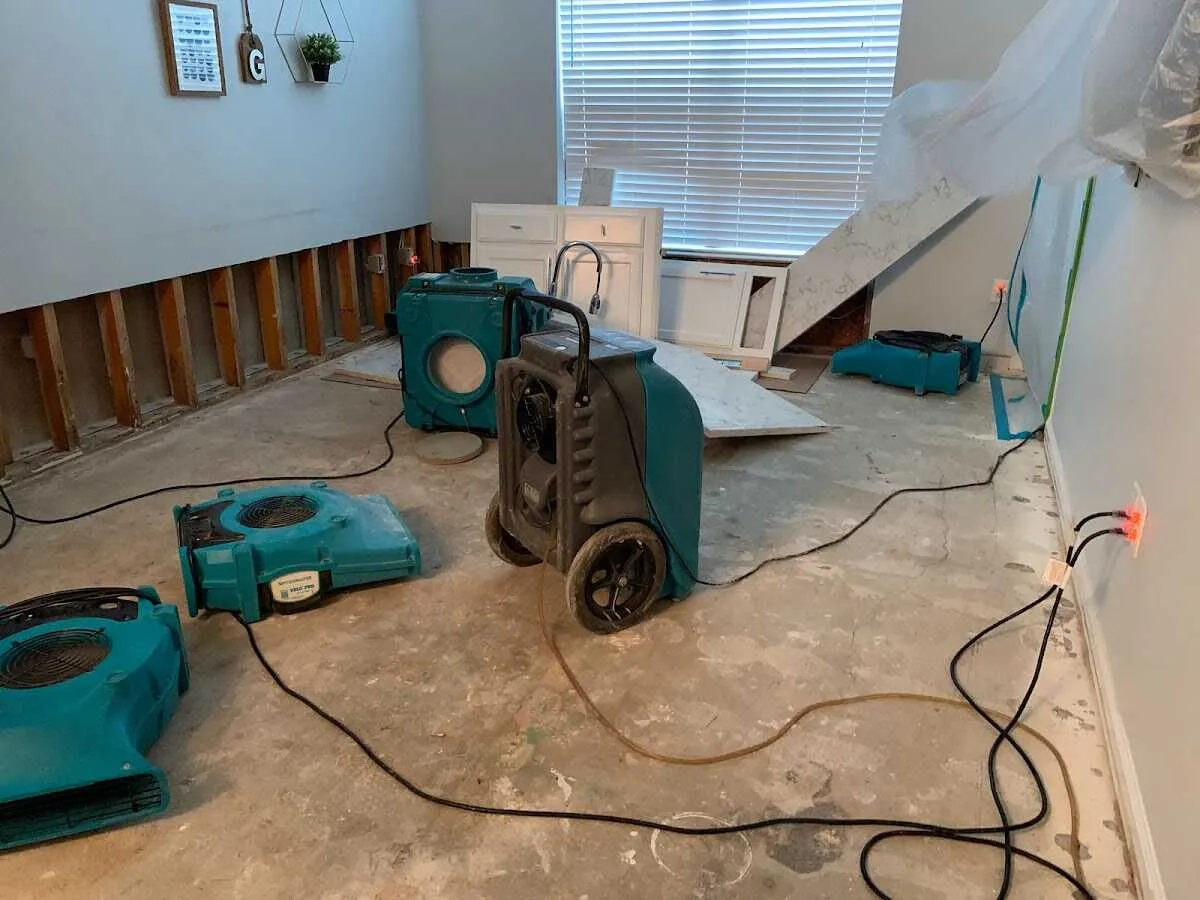 Dehumidifier in flood-cut room for Water Extraction & Removal in Bridgeport